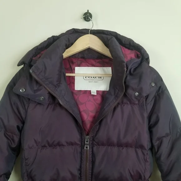 Coach Down Puffer Coat Size XS Bust 35 - Picture 2 of 15
